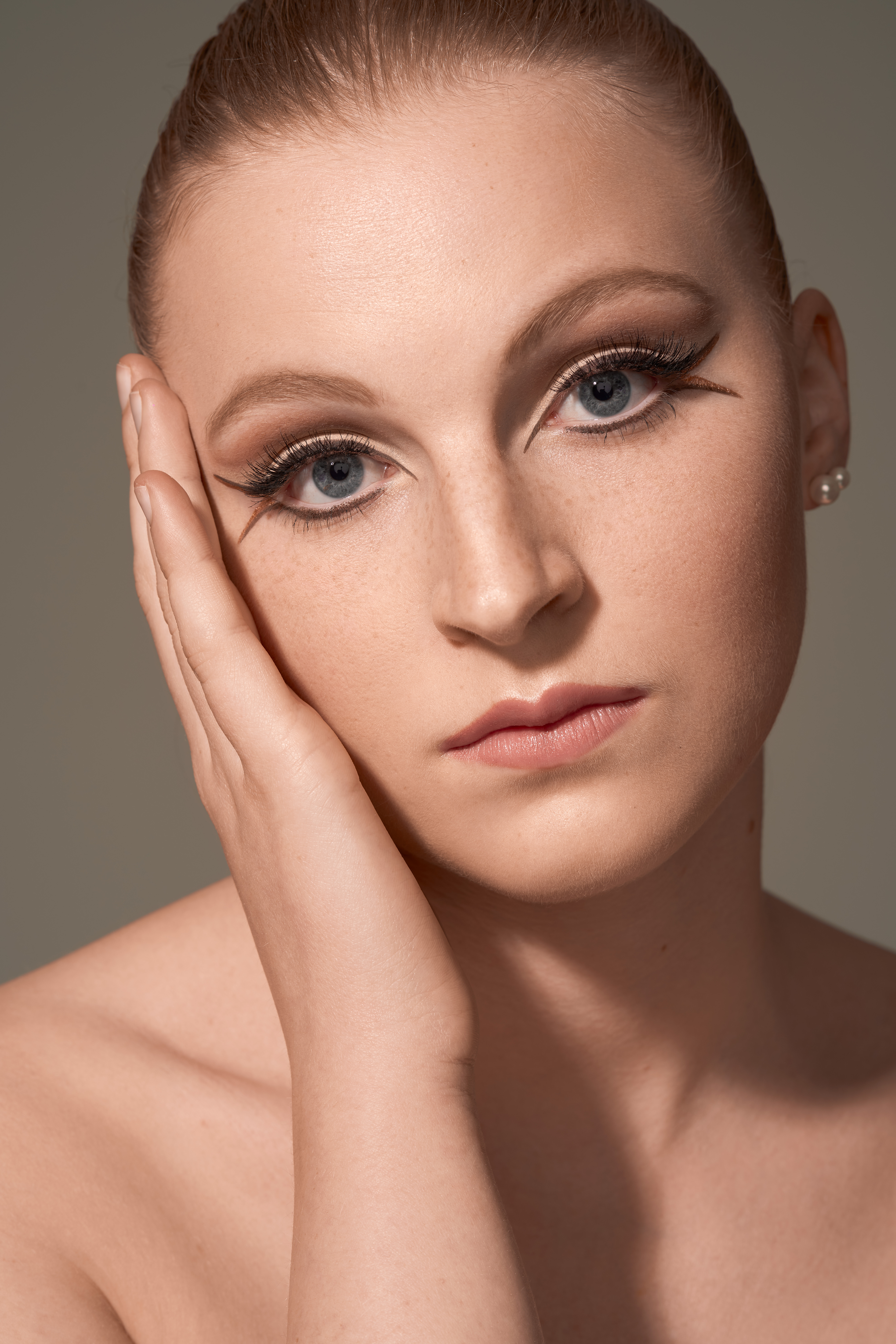 Fotoshooting Prüfung Gesicht Hand